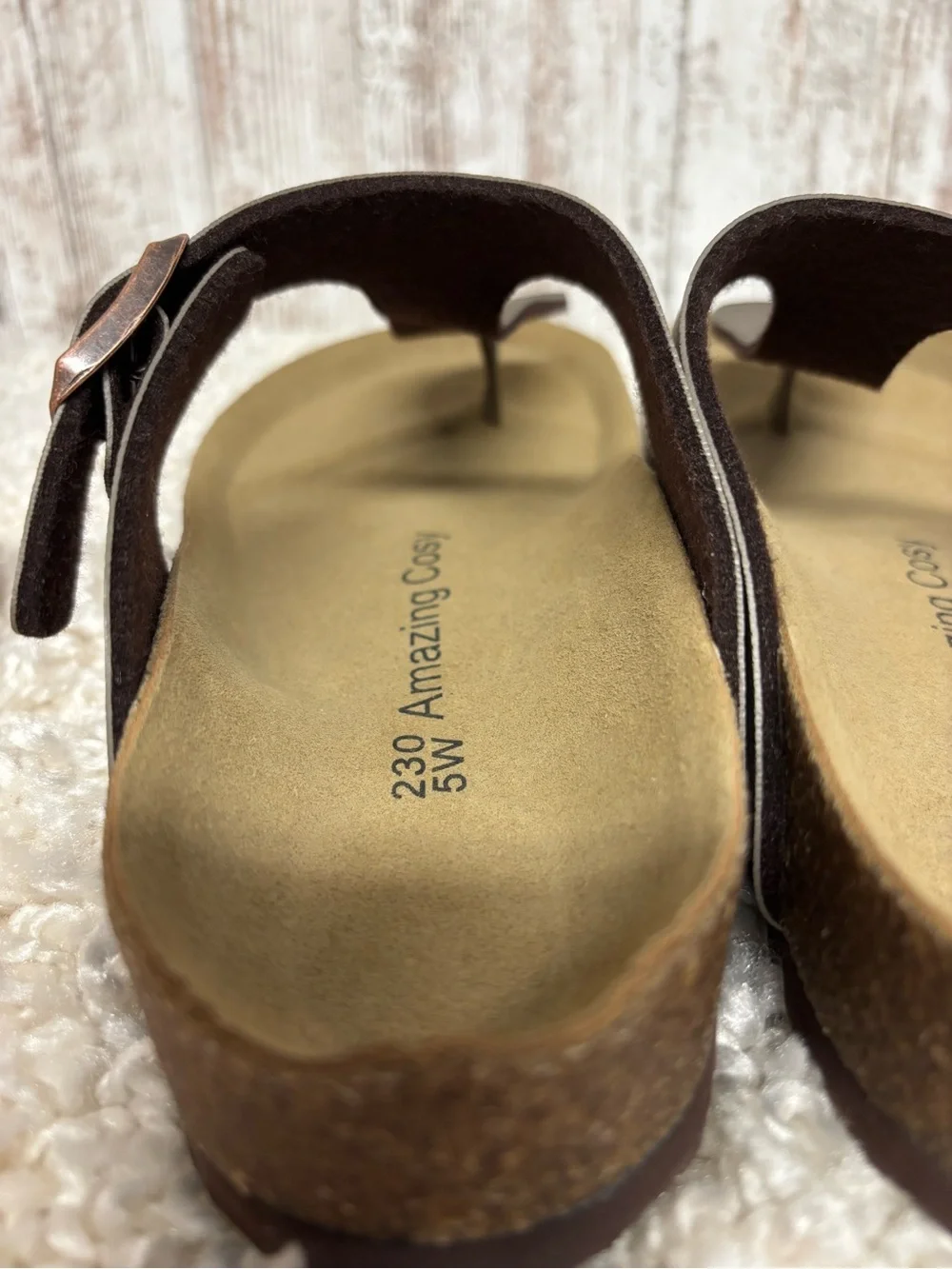 Women's Brown Comfort Toe-Post Sandals